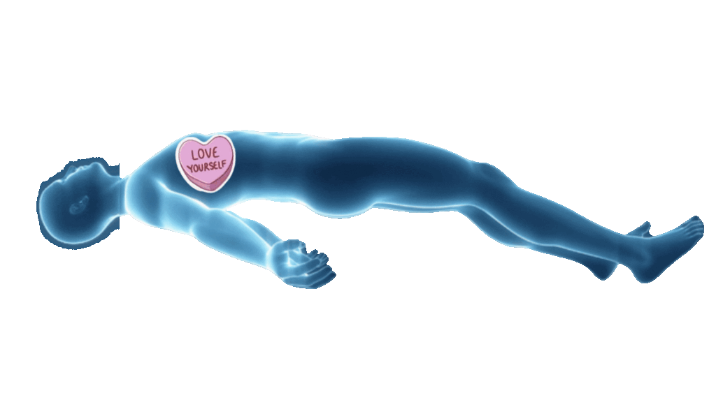 Float Tank Blue Man with lots of heart at Paradise empathy and community